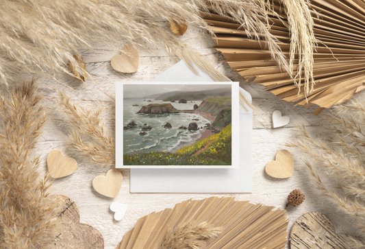 Goat Rock Painting - Note Card