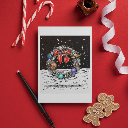 Moon Wreath - Holiday Card
