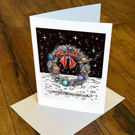 Moon Wreath - Holiday Card