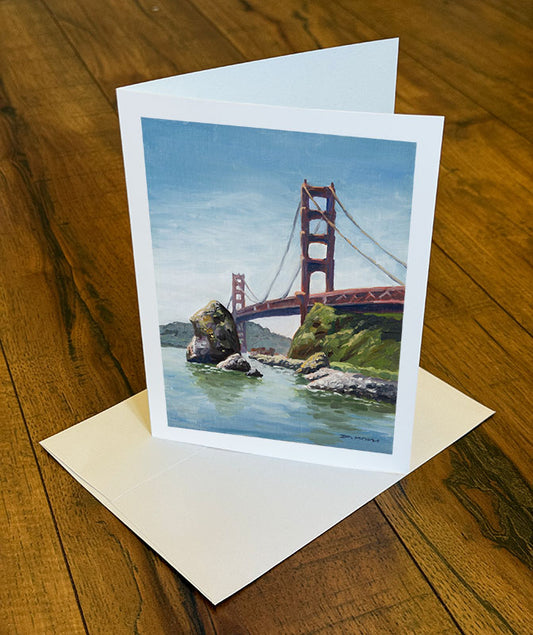 Golden Gate Bridge Painting - Note Card