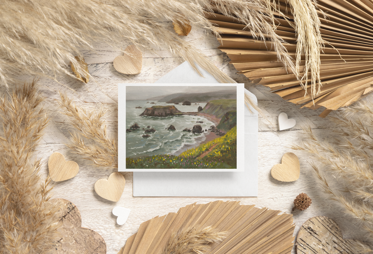 Goat Rock Painting - Note Card