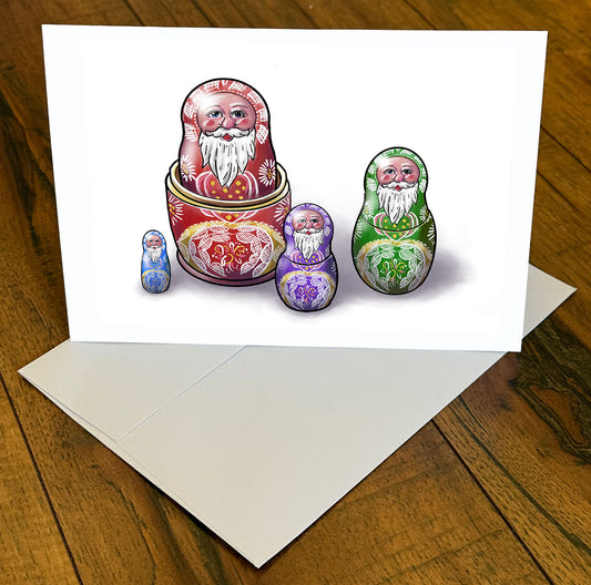 Santa Nesting Dolls - Holiday Card