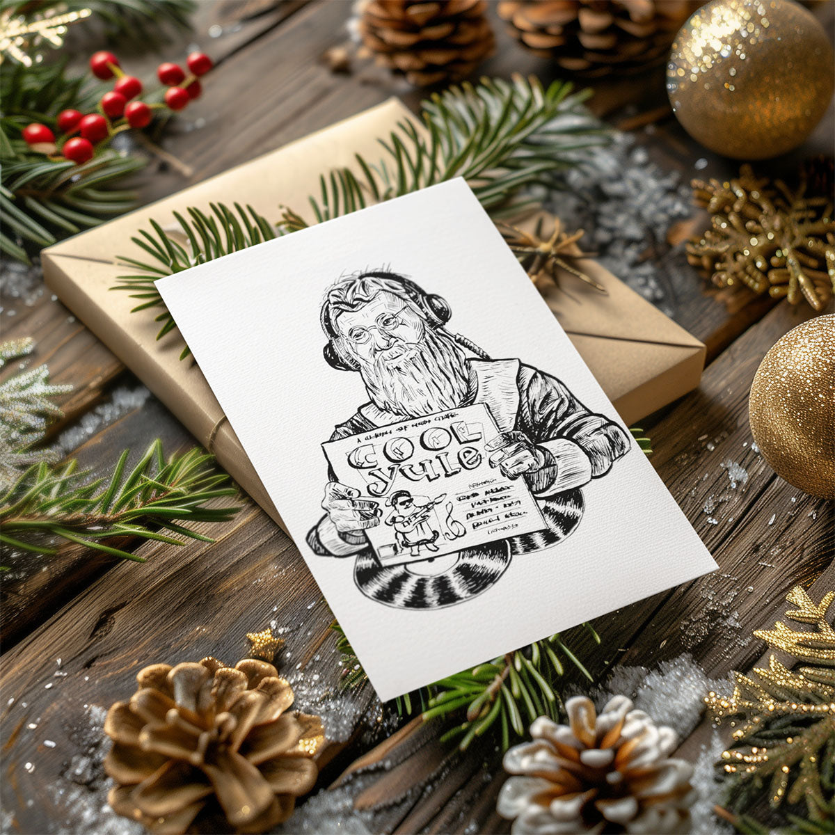 Santa Spinning Vinyl - Holiday Card